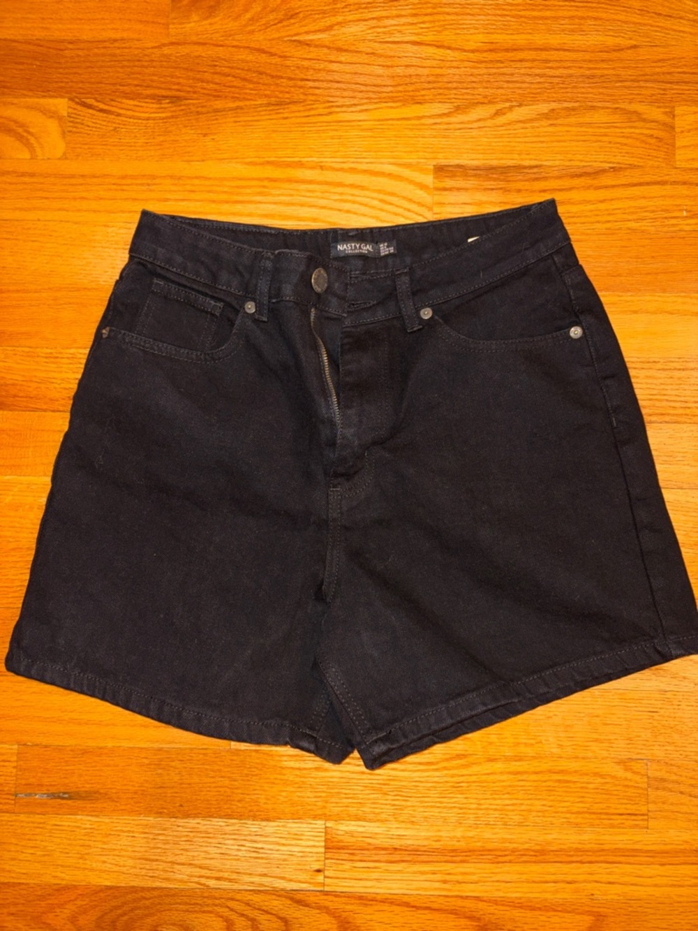 Nasty Gal Black High-Rise Denim Shorts